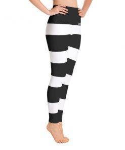 Black and White Striped Yoga Pant