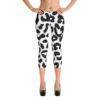 Black and White Leopard Capri Leggings