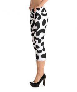 Black and White Leopard Capri Leggings