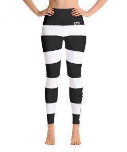 Black and White Striped Yoga Pant