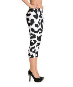 Black and White Leopard Capri Leggings