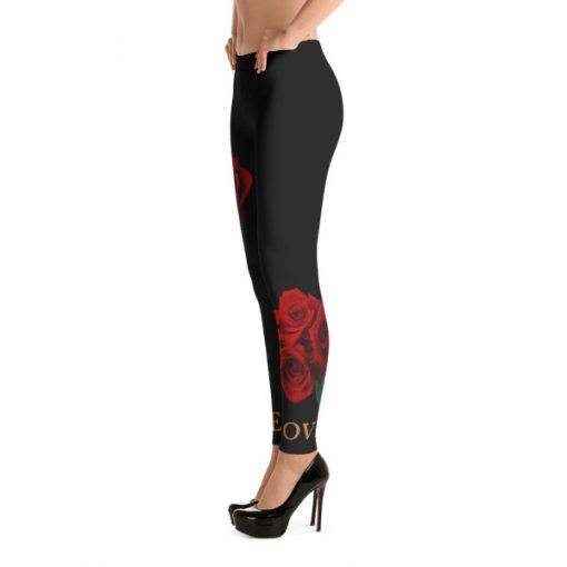 Love Red Floral Leggings | Women's Fashion Clothing