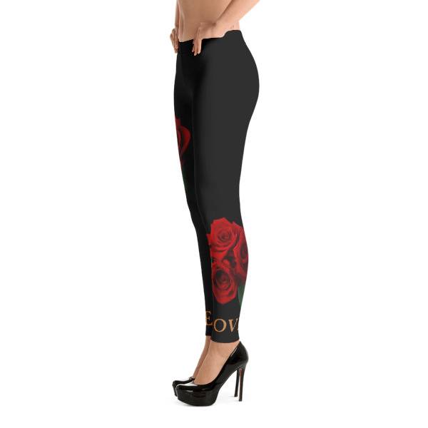Love Red Floral Leggings | TPS Women's Fashion Clothing