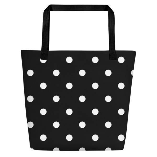 Black and White Polka Dot Beach Bag | Women's Fashion Clothing