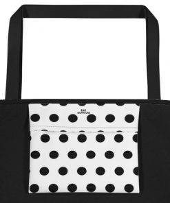 Black and White Polka Dot Beach Bag
