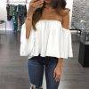 Off Shoulder Chiffon Casual Top