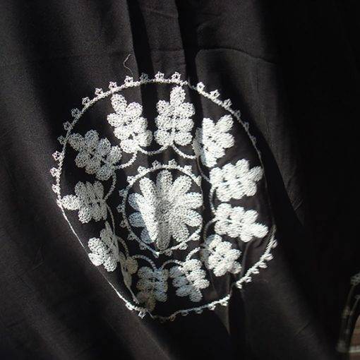 Black Embroidery Beach Kaftan