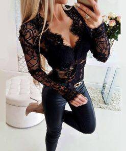 Elegant Lace Long Sleeve Bodysuit