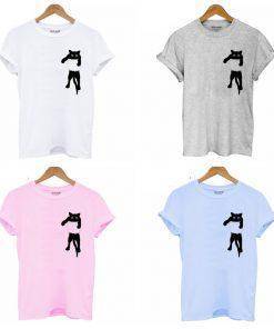 Silhouette Funny Cat T-shirts