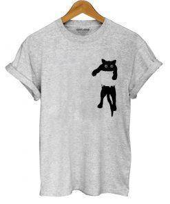 Silhouette Funny Cat T-shirts