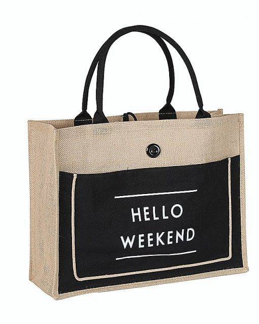 Hello Weekend Linen Large Capacity Beach Bag