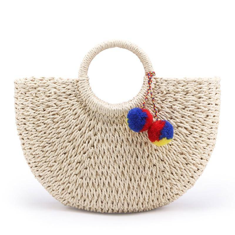 Natural Straw Beach Bag | Women's Fashion Clothing