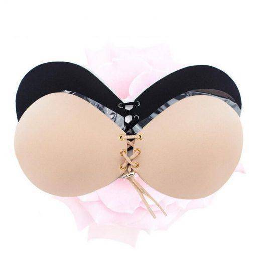 Lace Up Backless Invisible Fly Bra