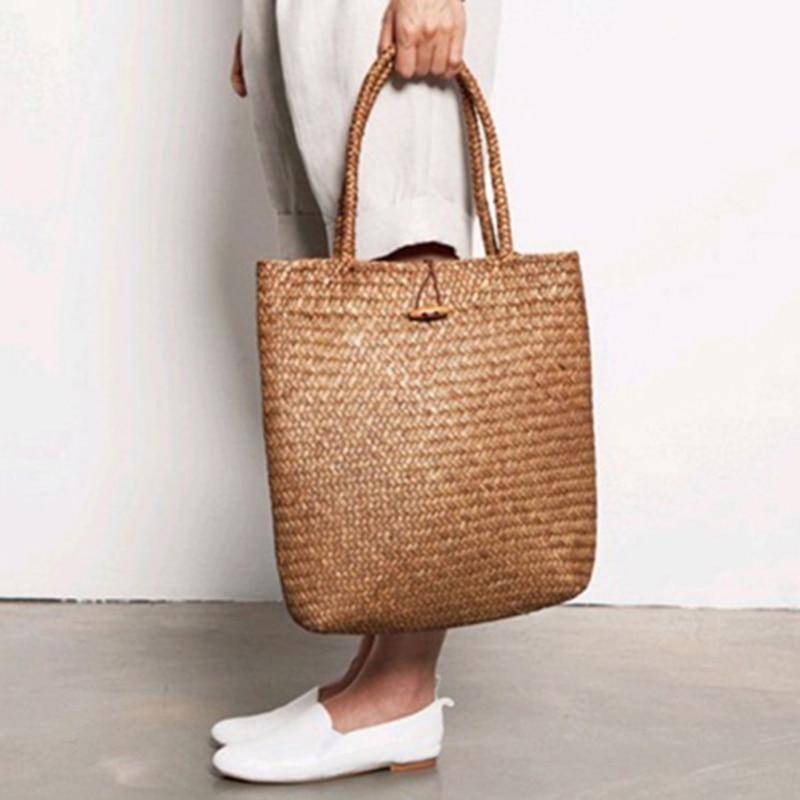 large straw tote beach bag