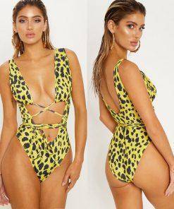 One Piece Serpentine Leopard Monokini Swimsuit