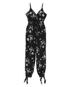 Boho Floral Sleeveless Casual Jumpsuit