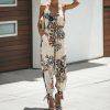 Boho Floral Sleeveless Casual Jumpsuit