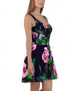 Pink Floral Sleeveless Short Dress