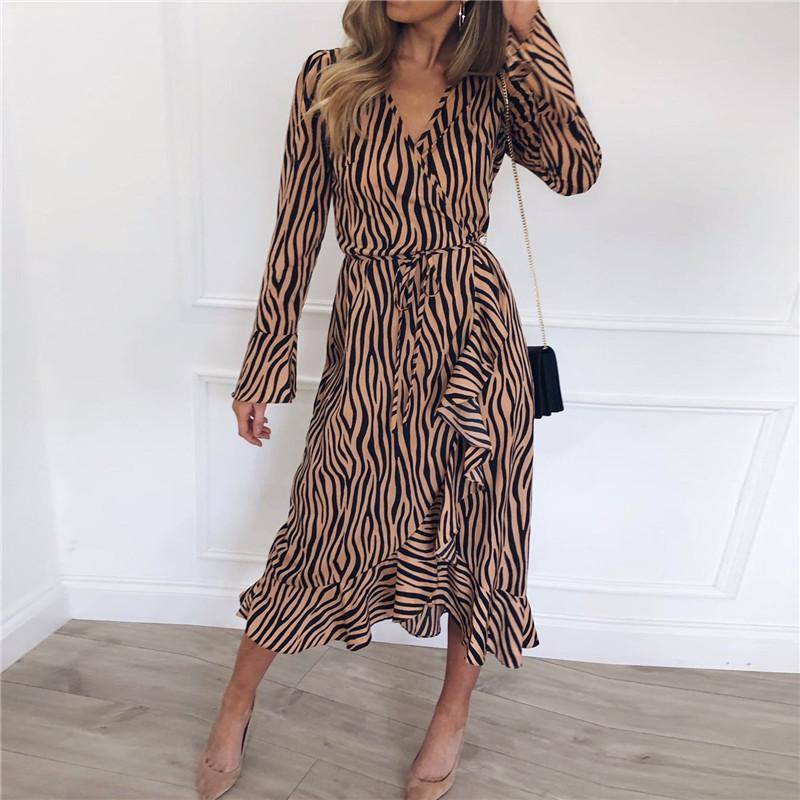 zebra wrap dress