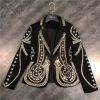 Black Metal Beaded Party Jacket