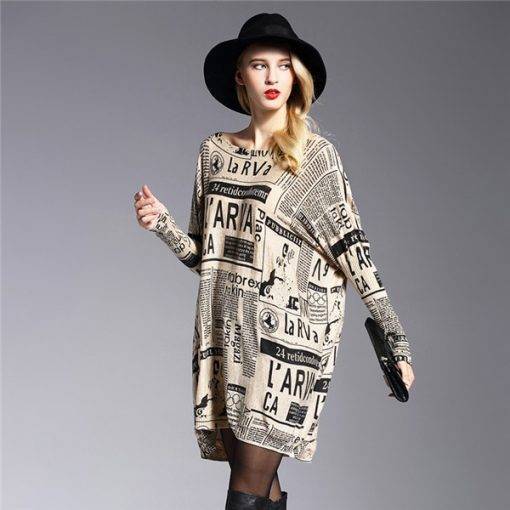 Letter Print Knitted Sweater