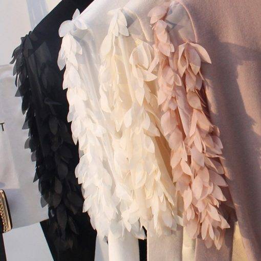 Ruffles Collar Flowers Sleeve Sweater