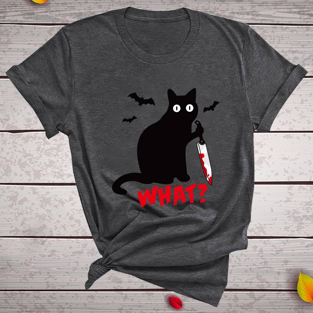 black cat with knife shirt