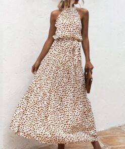 Vintage Floral Print Sleeveless Dress