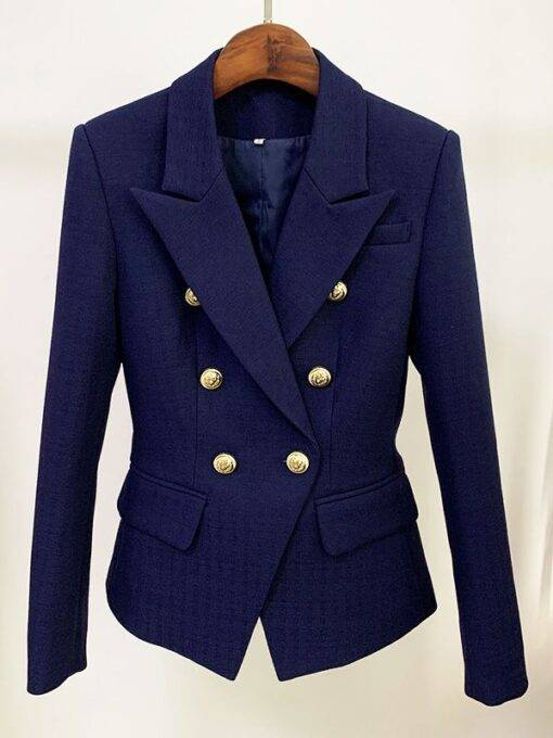 Classic Lion Buttons Double Breasted Blazer