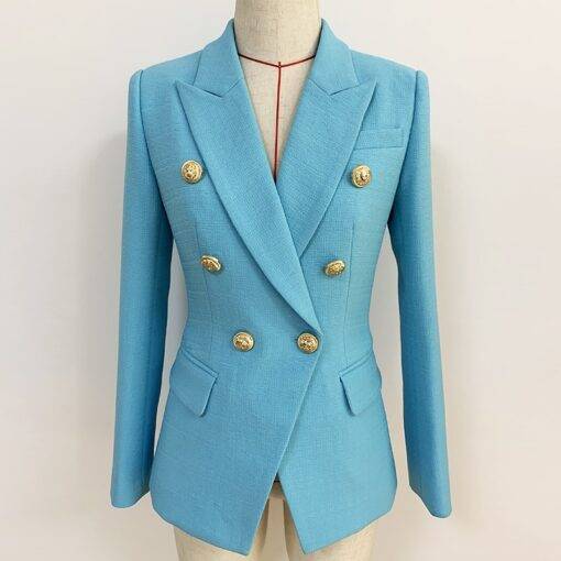Classic Lion Buttons Double Breasted Blazer