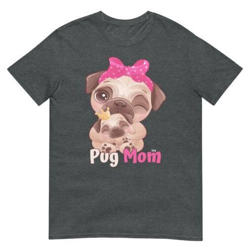 Dog Lover Gifts Pink Bow Funny Cute Pug Mom T-Shirt