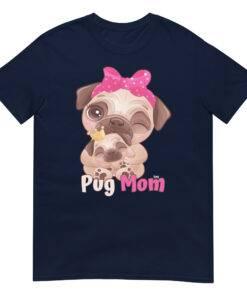 Dog Lover Gifts Pink Bow Funny Cute Pug Mom T-Shirt