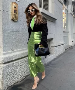 Metallic Green Skirt