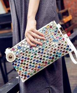 Sparkling Colorful Crystal Clutch for Evening