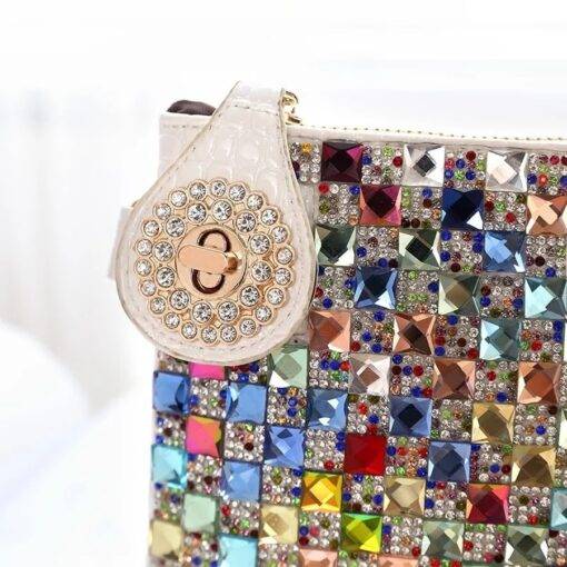 Sparkling Colorful Crystal Clutch for Evening
